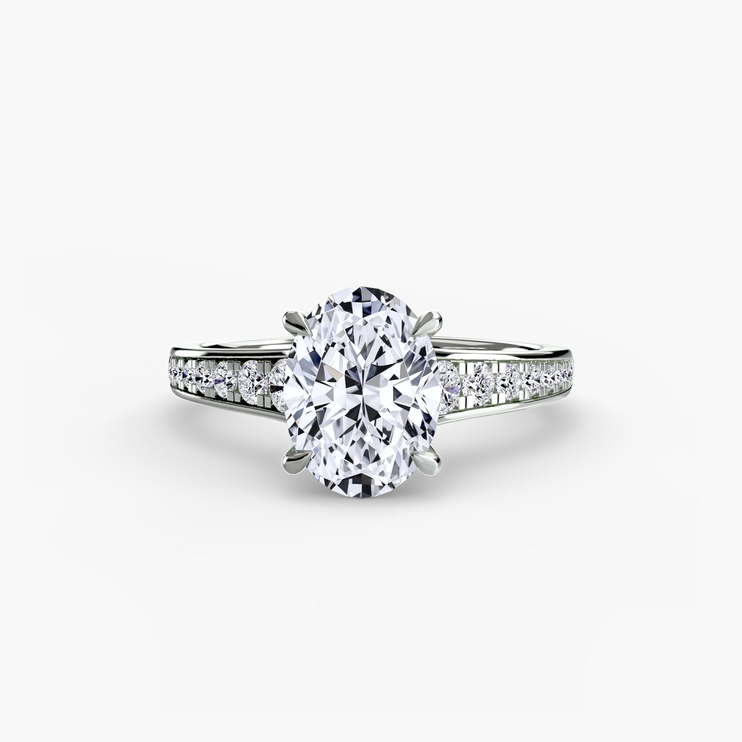 Addison Solitaire Ring with Pavé Sides