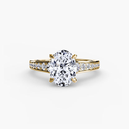 Addison Solitaire Ring with Pavé Sides