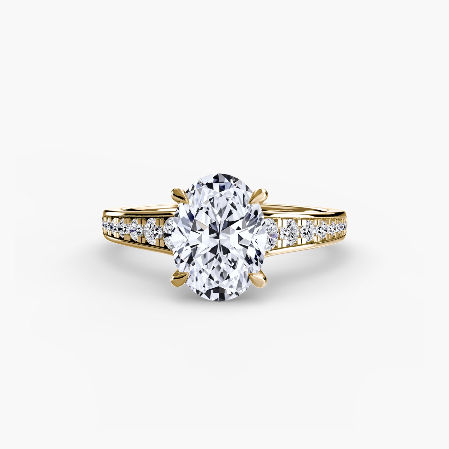 Addison Solitaire Ring with Pavé Sides
