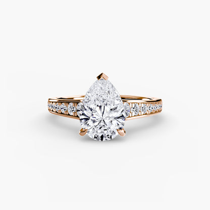 Addison Solitaire Ring with Pavé Sides