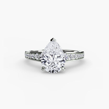 Addison Solitaire Ring with Pavé Sides