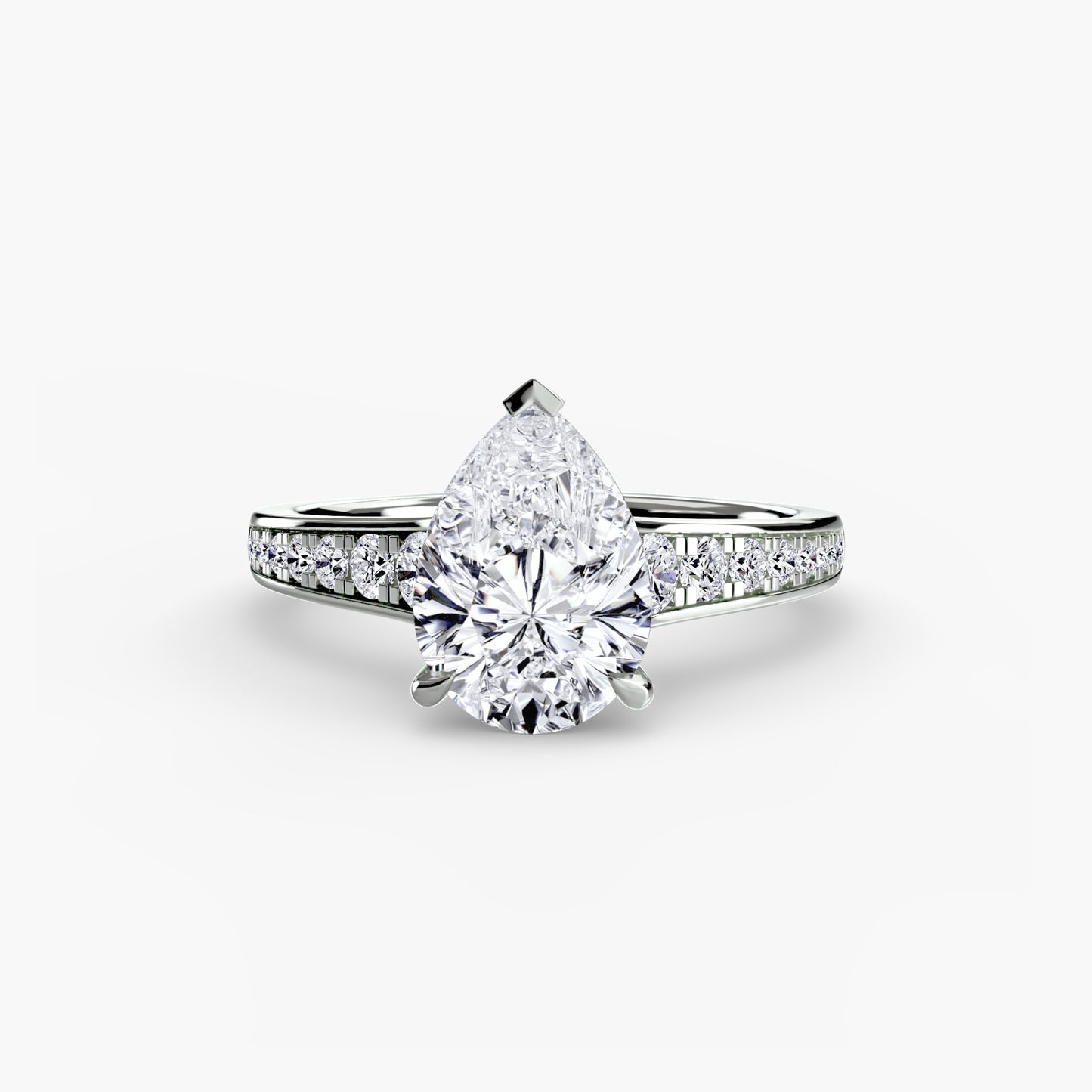 Addison Solitaire Ring with Pavé Sides
