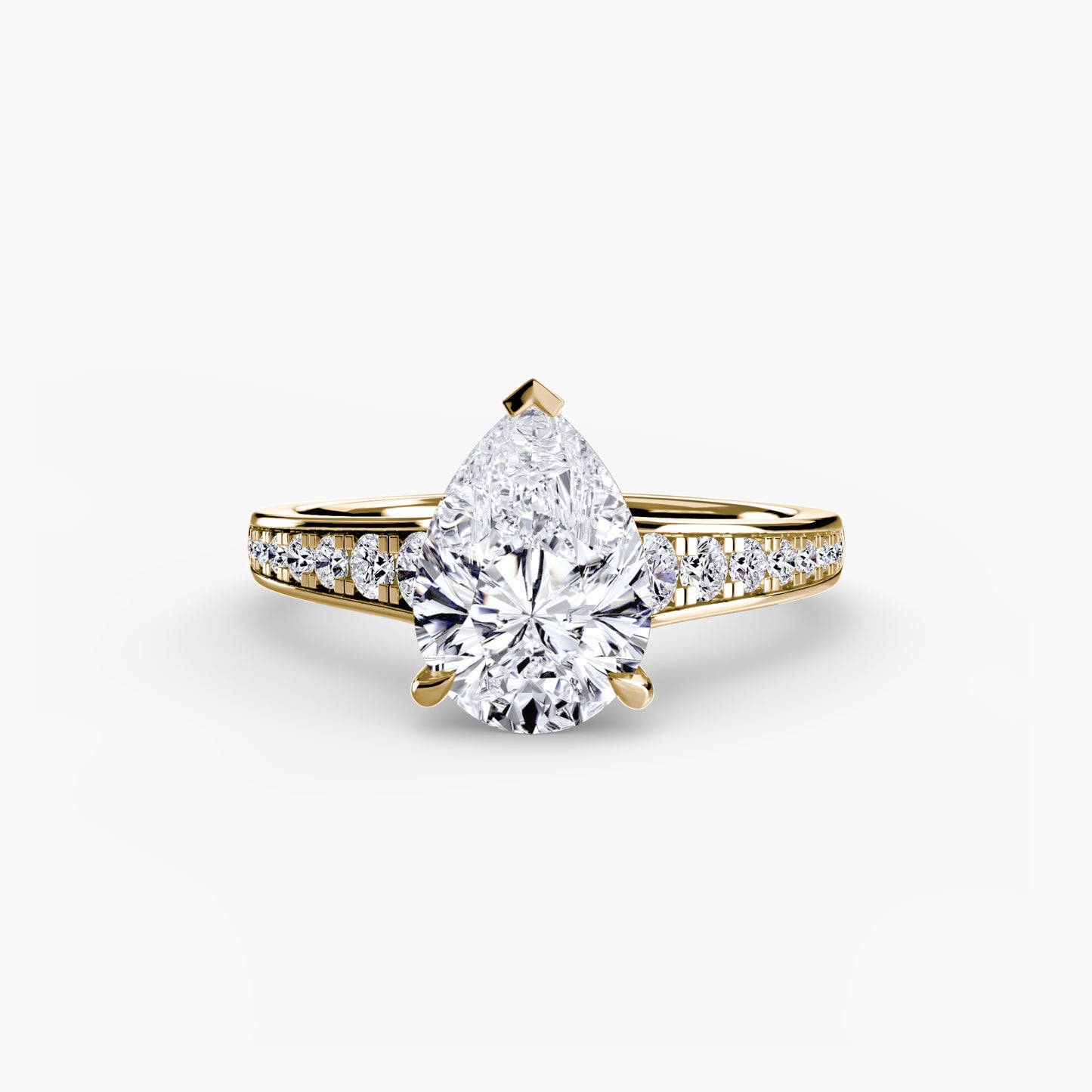Addison Solitaire Ring with Pavé Sides