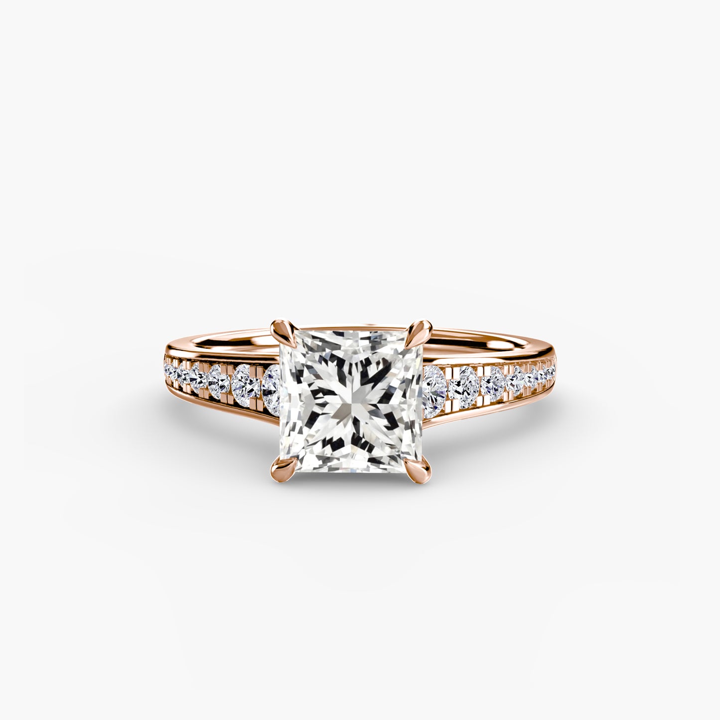 Addison Solitaire Ring with Pavé Sides