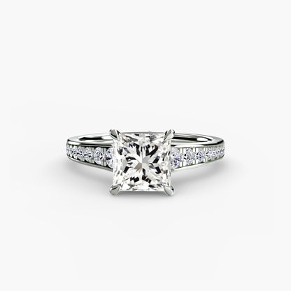 Addison Solitaire Ring with Pavé Sides