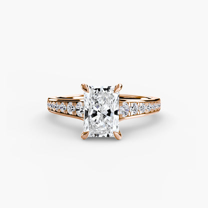 Addison Solitaire Ring with Pavé Sides
