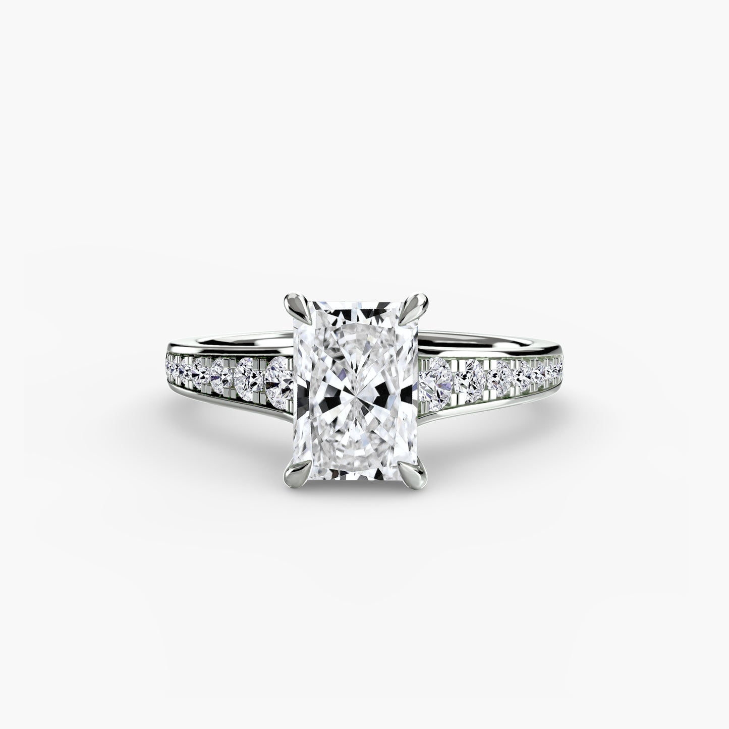 Addison Solitaire Ring with Pavé Sides