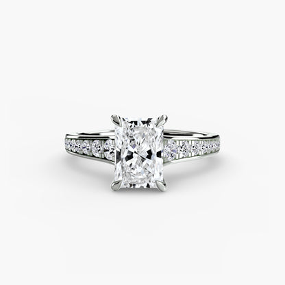 Addison Solitaire Ring with Pavé Sides