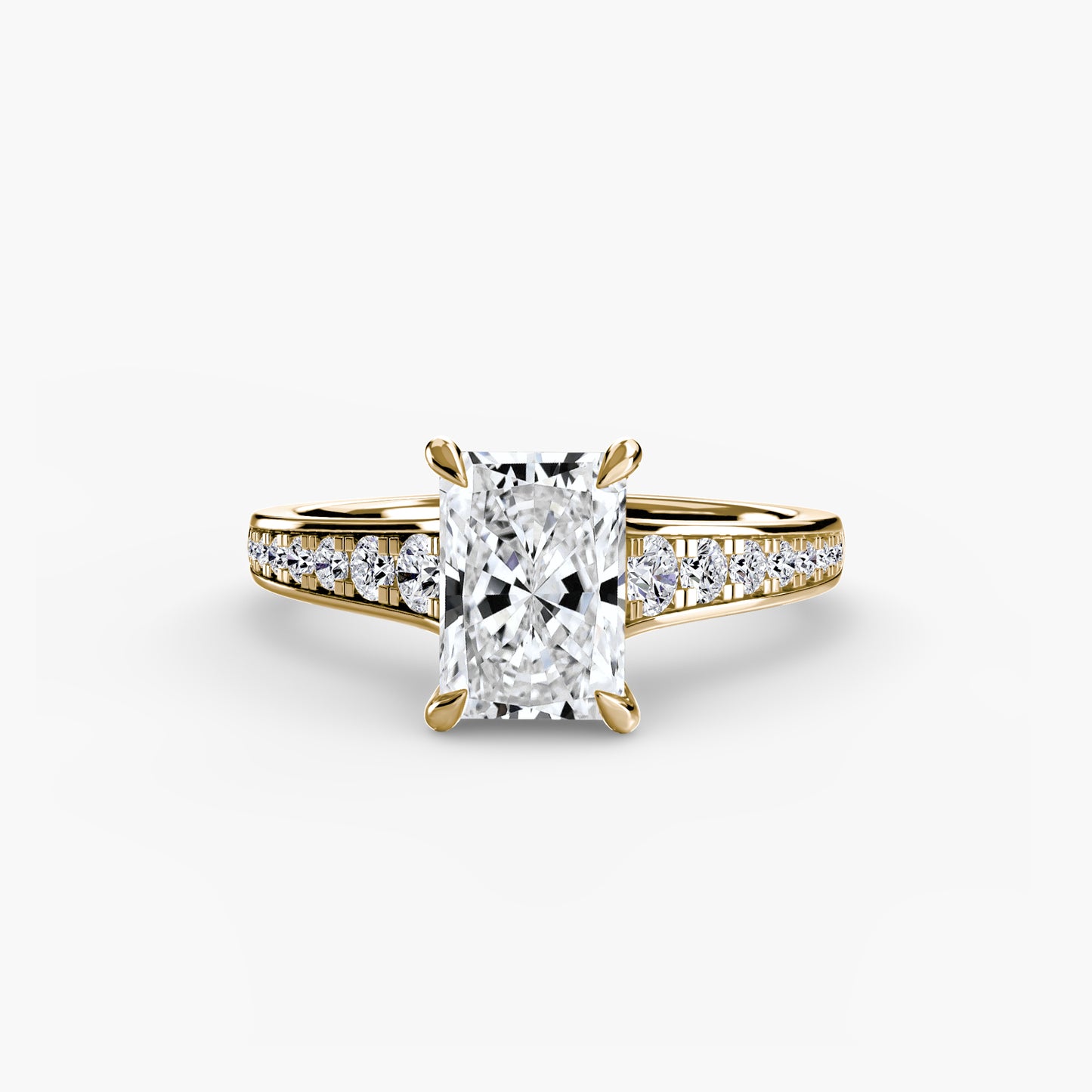 Addison Solitaire Ring with Pavé Sides