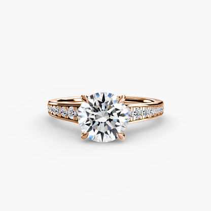Addison Solitaire Ring with Pavé Sides