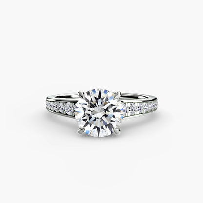 Addison Solitaire Ring with Pavé Sides