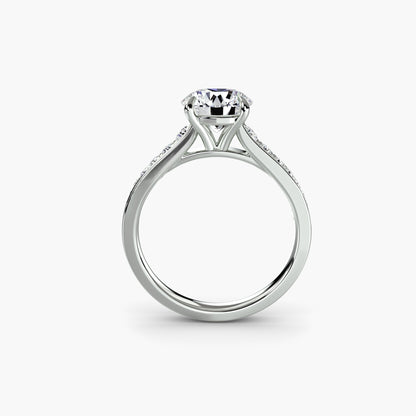 Addison Solitaire Ring with Pavé Sides