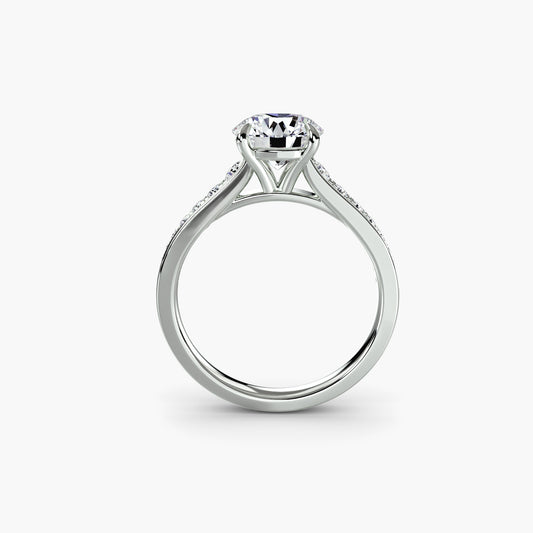 Addison Solitaire Ring with Pavé Sides