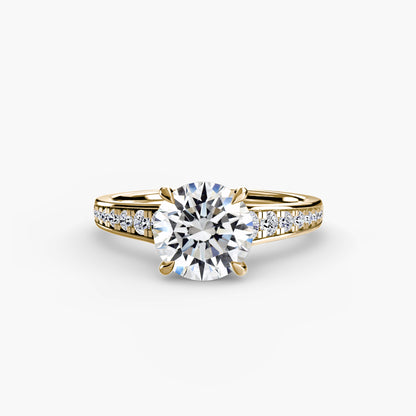Addison Solitaire Ring with Pavé Sides