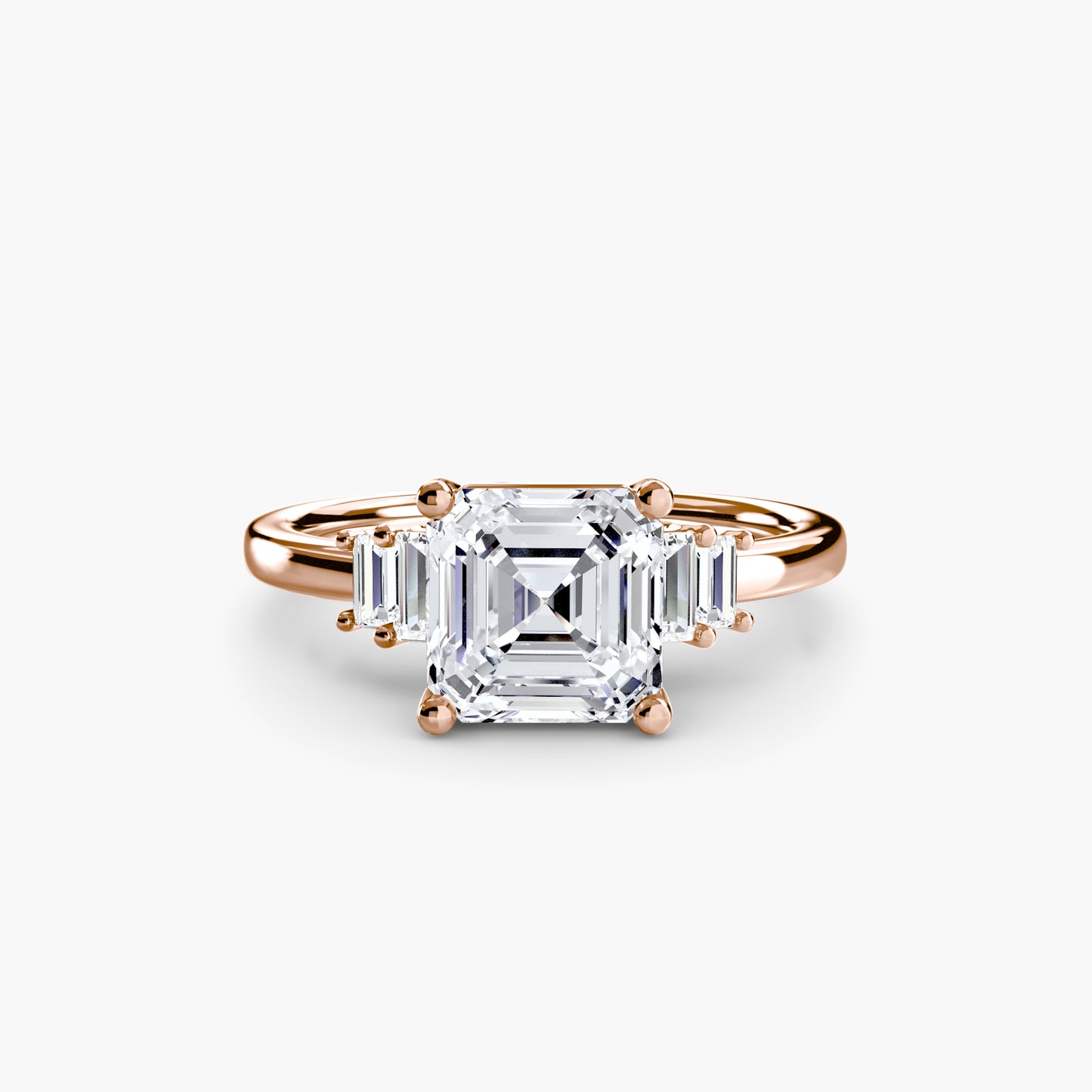 Blaire Baguette Accented Solitaire Ring