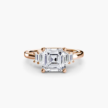 Blaire Baguette Accented Solitaire Ring