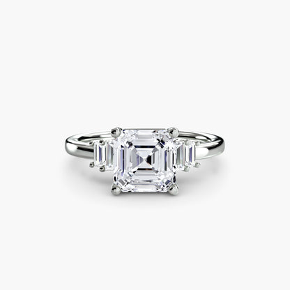 Blaire Baguette Accented Solitaire Ring