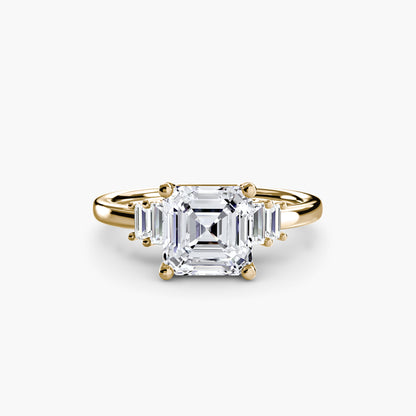 Blaire Baguette Accented Solitaire Ring