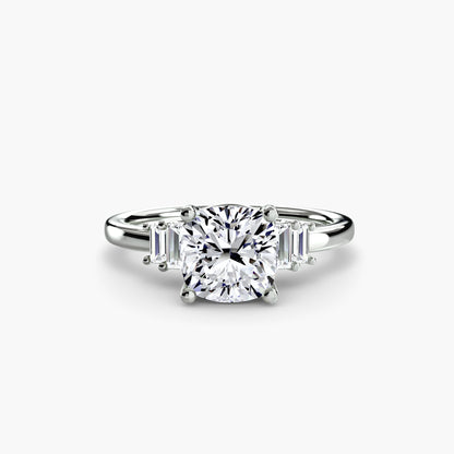 Blaire Baguette Accented Solitaire Ring