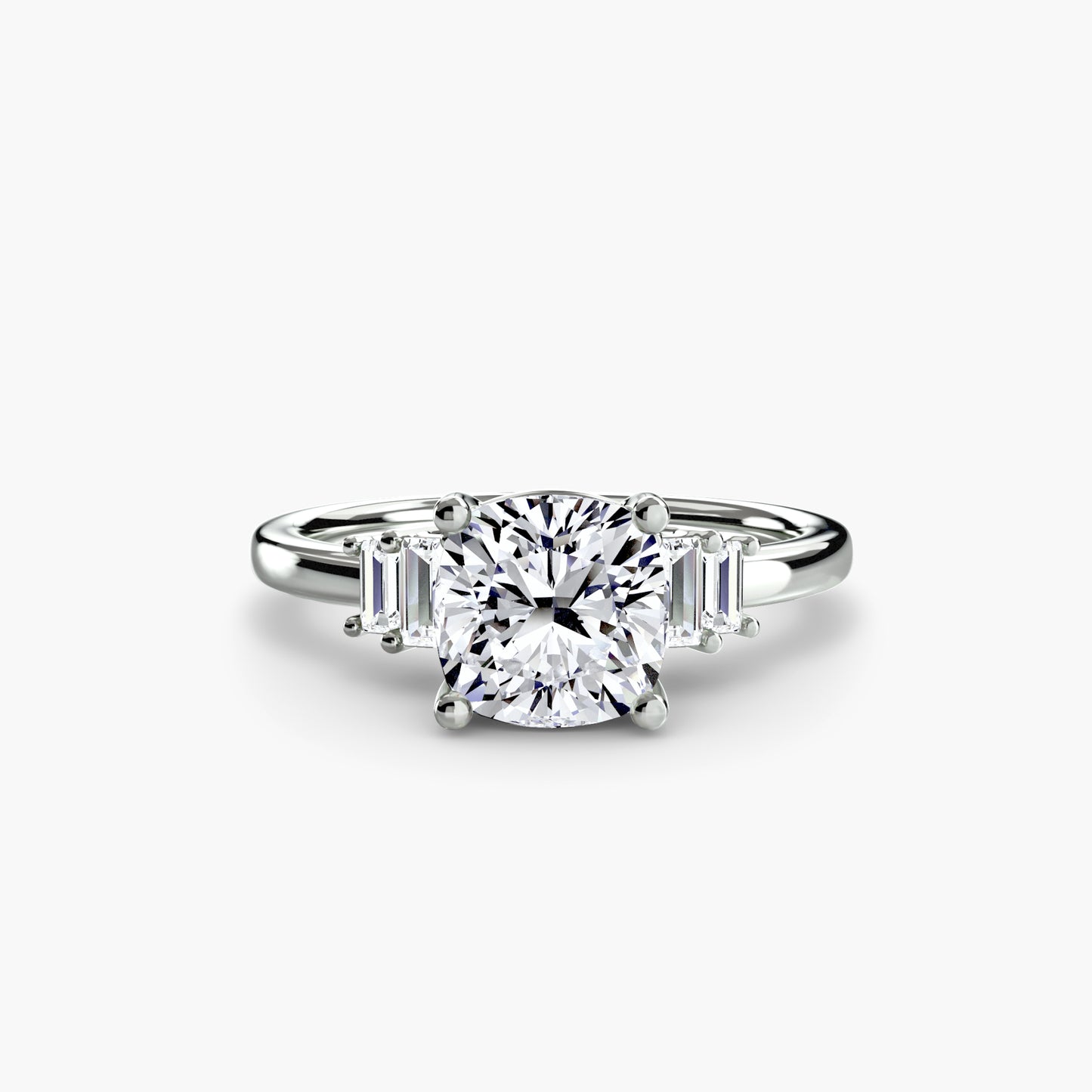 Blaire Baguette Accented Solitaire Ring