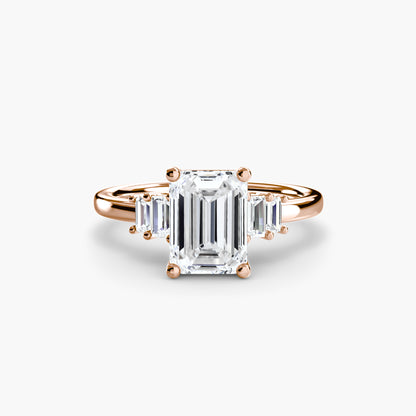 Blaire Baguette Accented Solitaire Ring