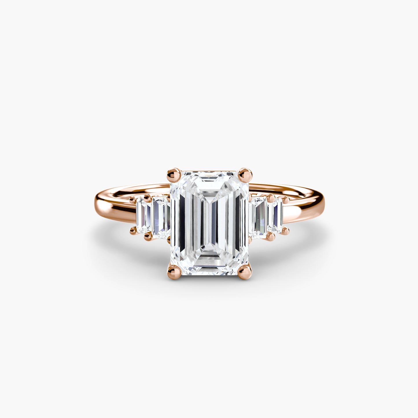 Blaire Baguette Accented Solitaire Ring