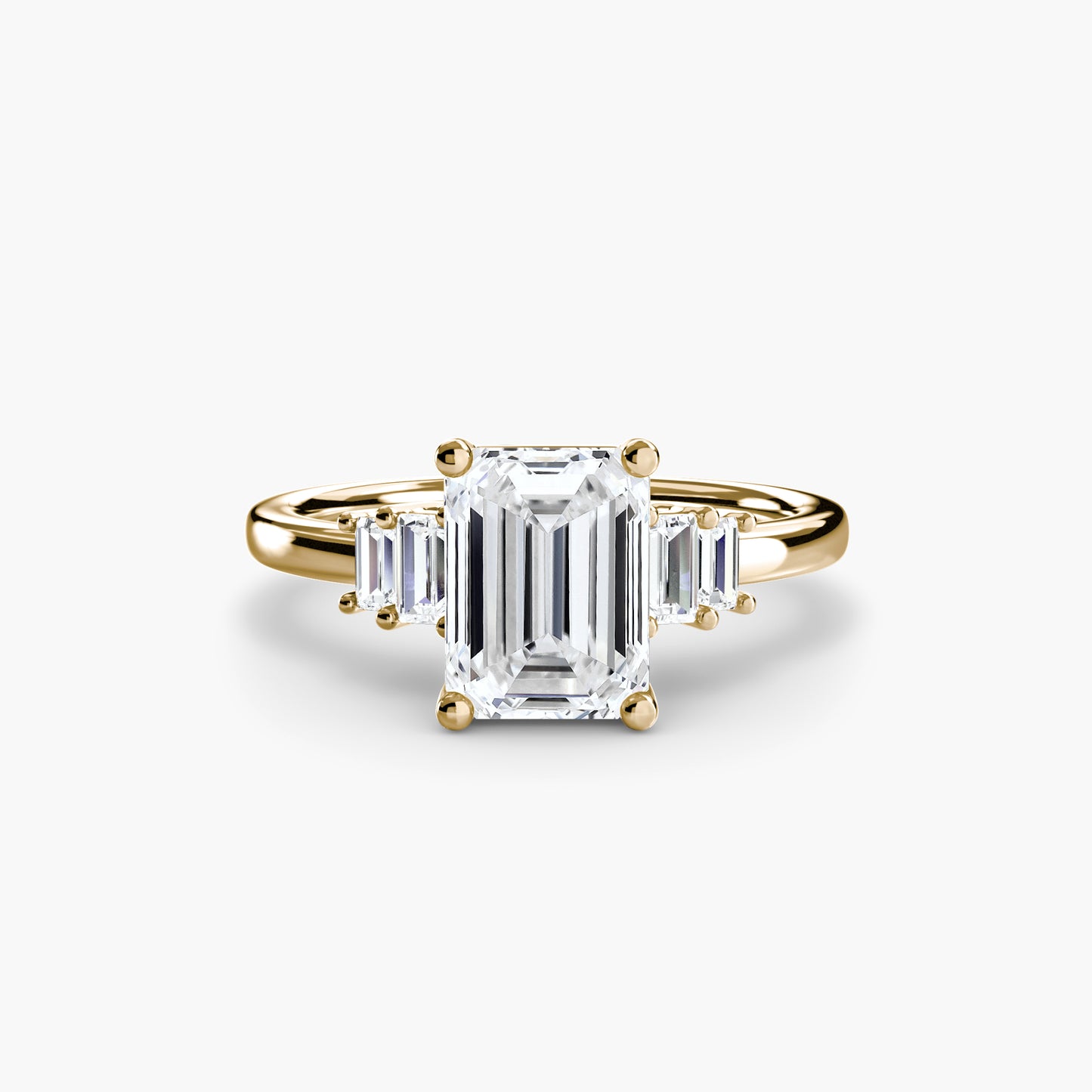 Blaire Baguette Accented Solitaire Ring