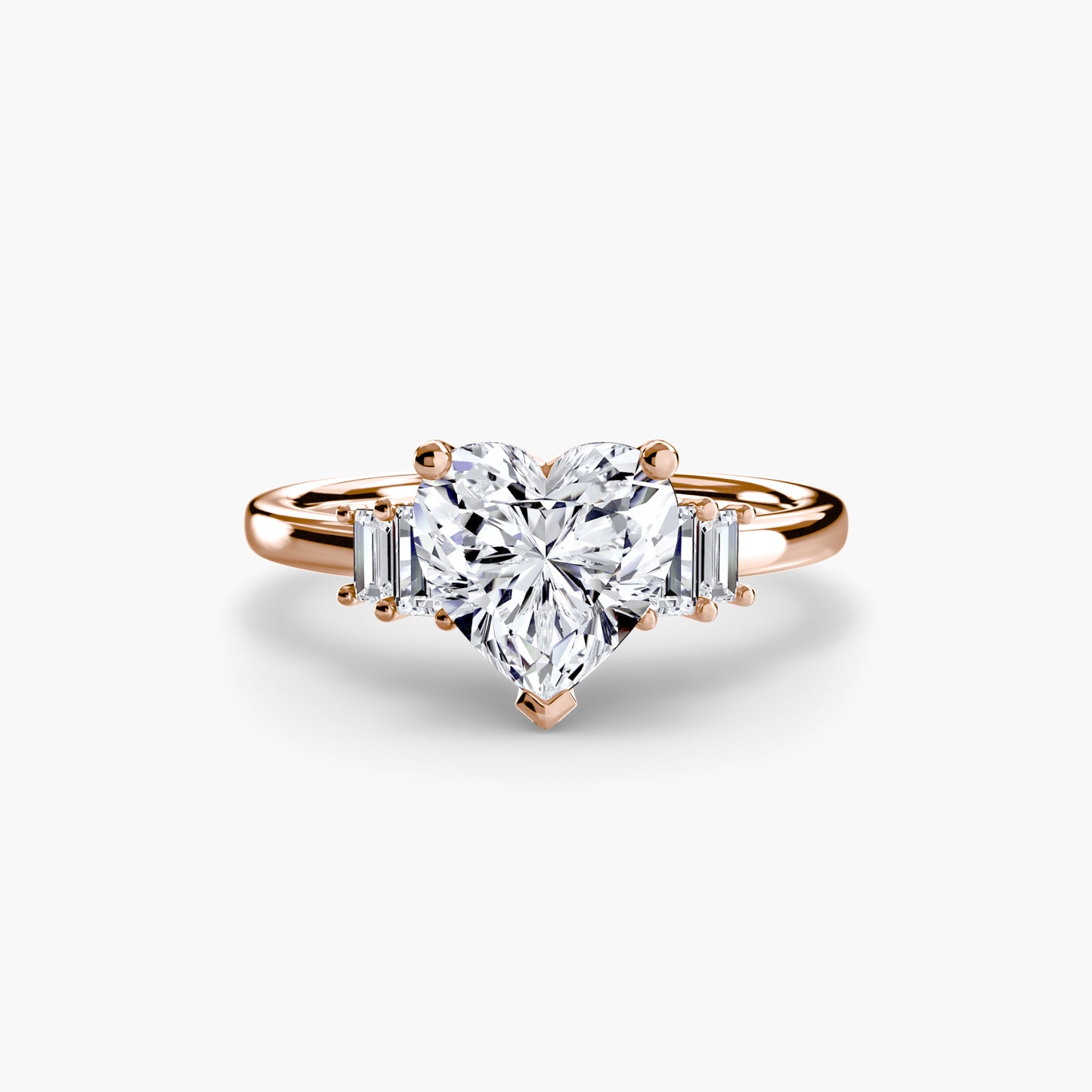 Blaire Baguette Accented Solitaire Ring