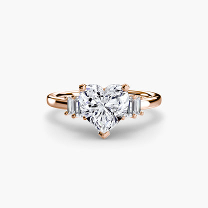 Blaire Baguette Accented Solitaire Ring
