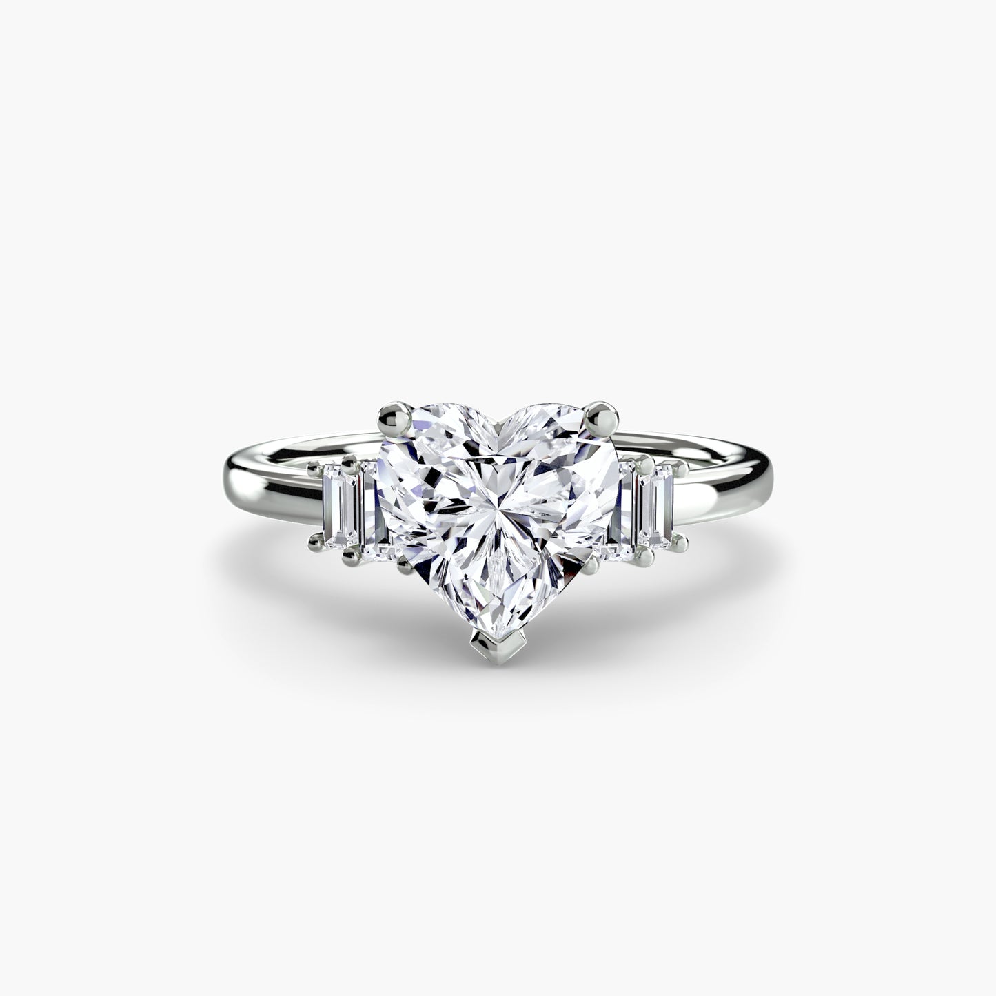 Blaire Baguette Accented Solitaire Ring