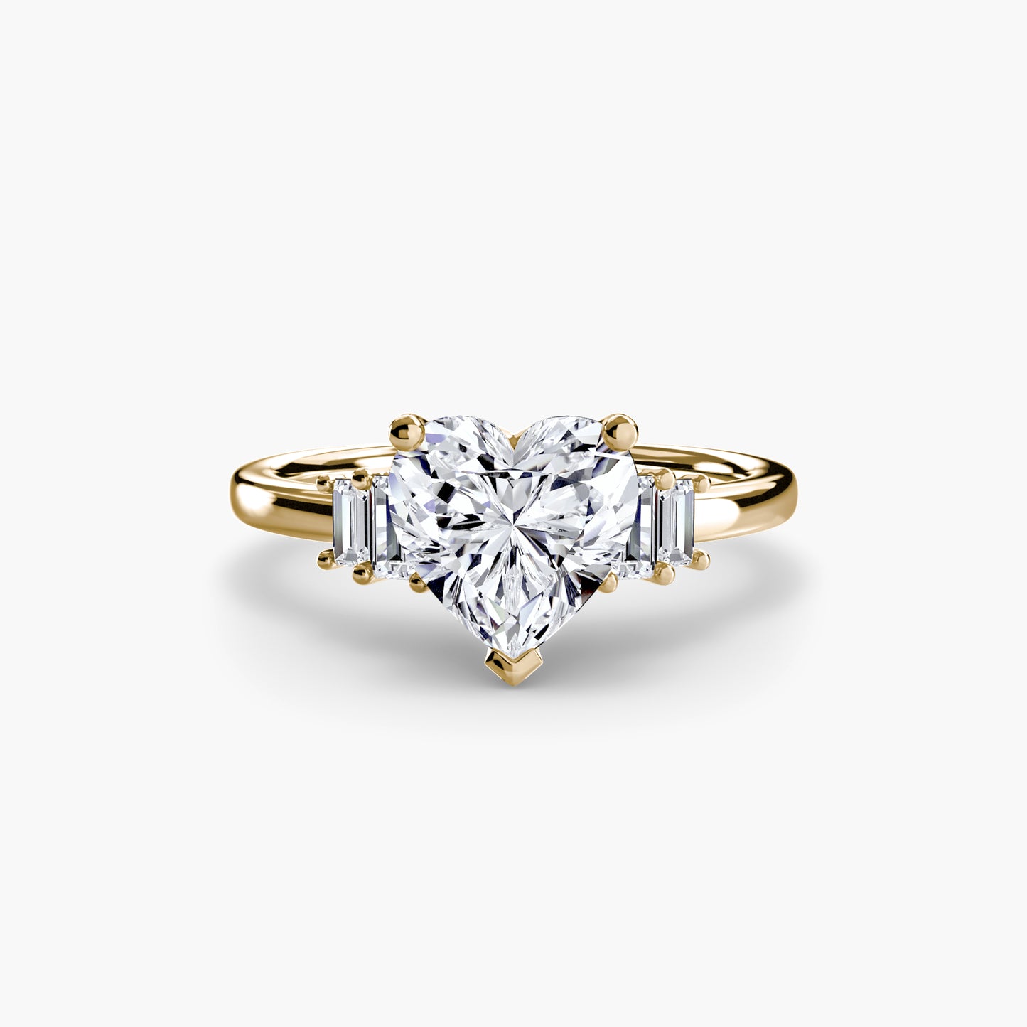 Blaire Baguette Accented Solitaire Ring