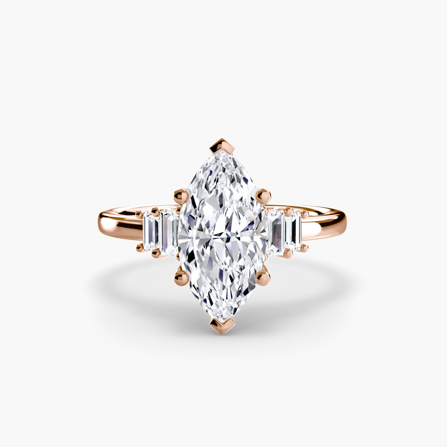 Blaire Baguette Accented Solitaire Ring