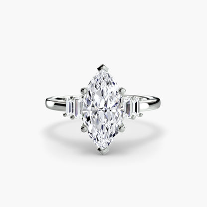 Blaire Baguette Accented Solitaire Ring