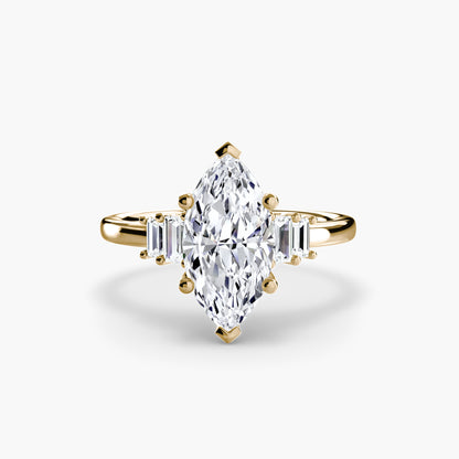 Blaire Baguette Accented Solitaire Ring