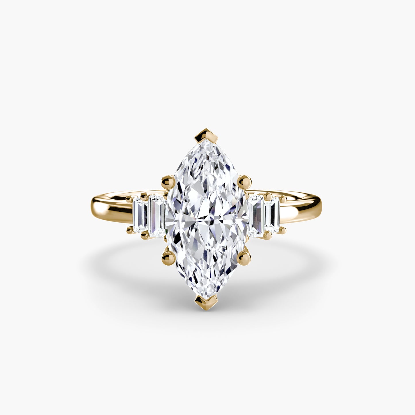 Blaire Baguette Accented Solitaire Ring