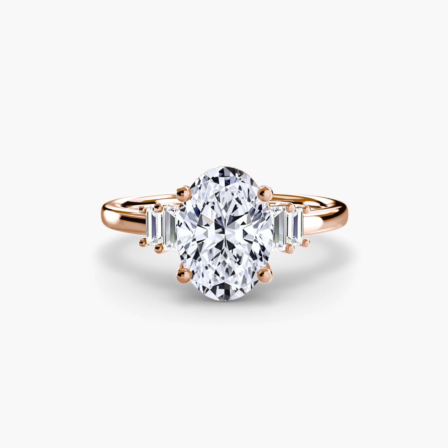 Blaire Baguette Accented Solitaire Ring