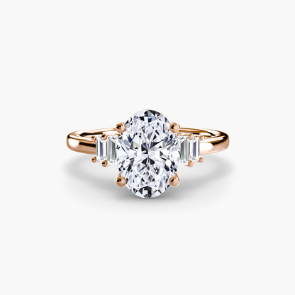 Blaire Baguette Accented Solitaire Ring