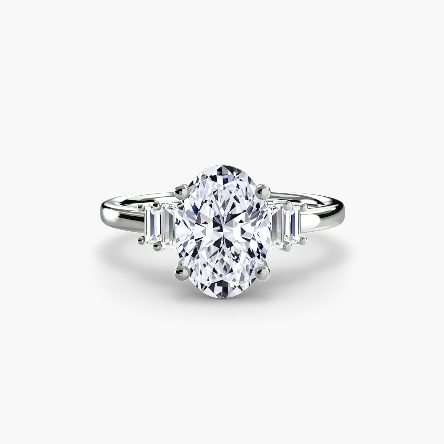 Blaire Baguette Accented Solitaire Ring