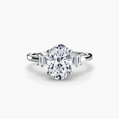 Blaire Baguette Accented Solitaire Ring