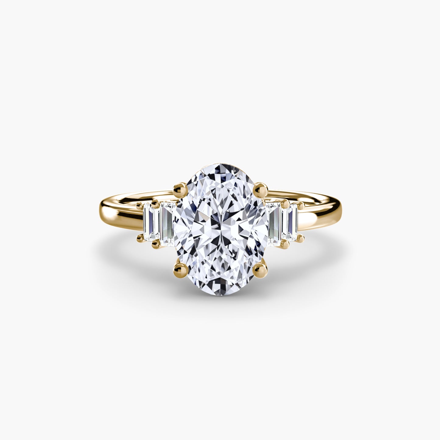 Blaire Baguette Accented Solitaire Ring