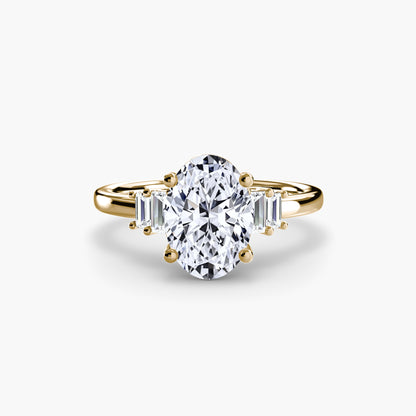Blaire Baguette Accented Solitaire Ring