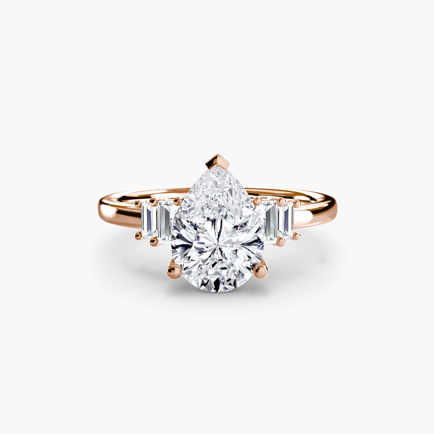 Blaire Baguette Accented Solitaire Ring