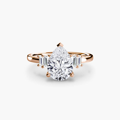 Blaire Baguette Accented Solitaire Ring