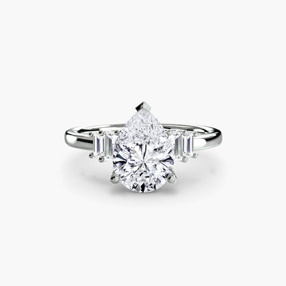 Blaire Baguette Accented Solitaire Ring