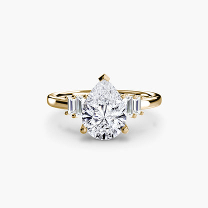 Blaire Baguette Accented Solitaire Ring