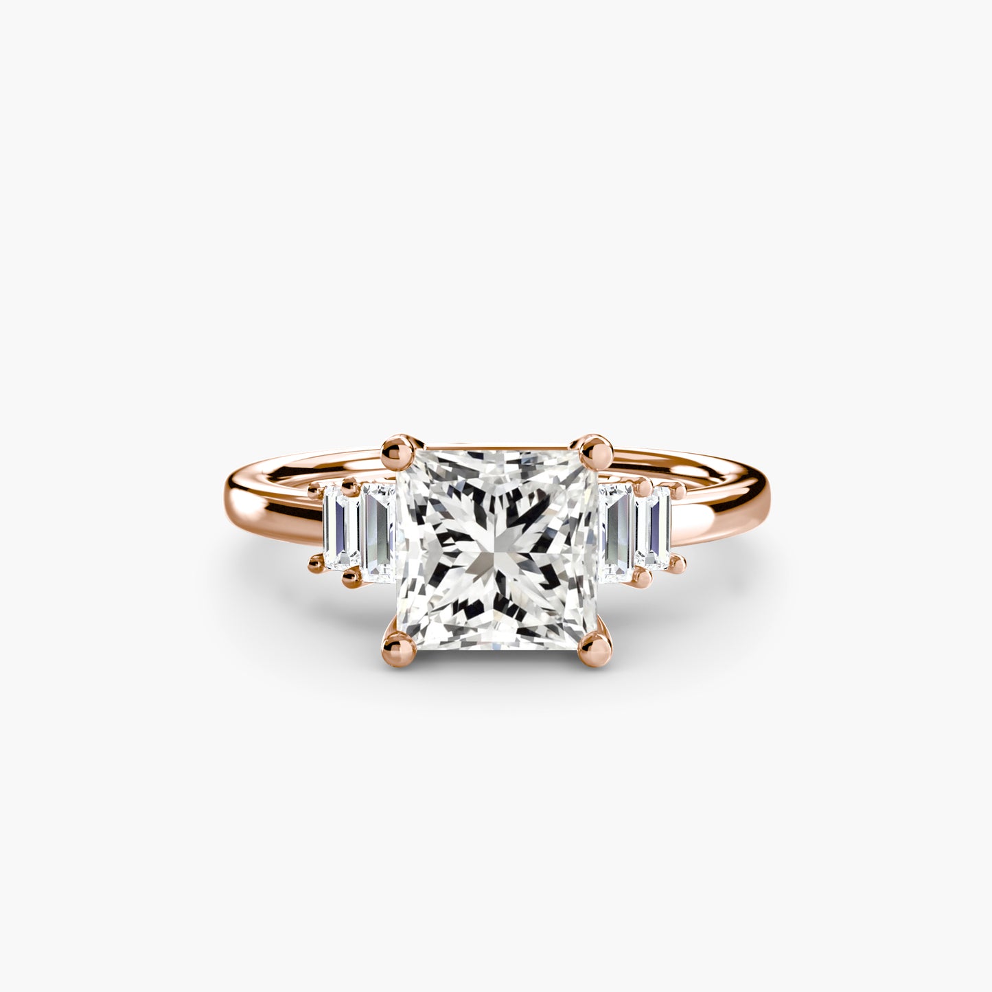 Blaire Baguette Accented Solitaire Ring