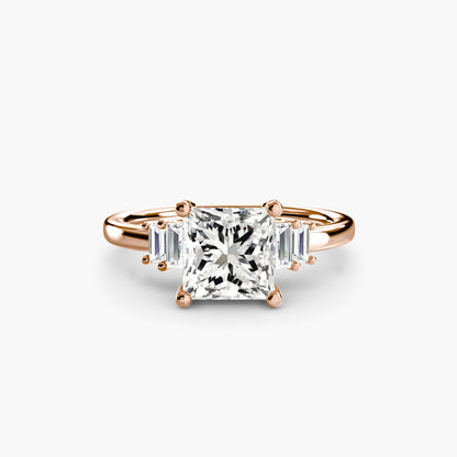 Blaire Baguette Accented Solitaire Ring