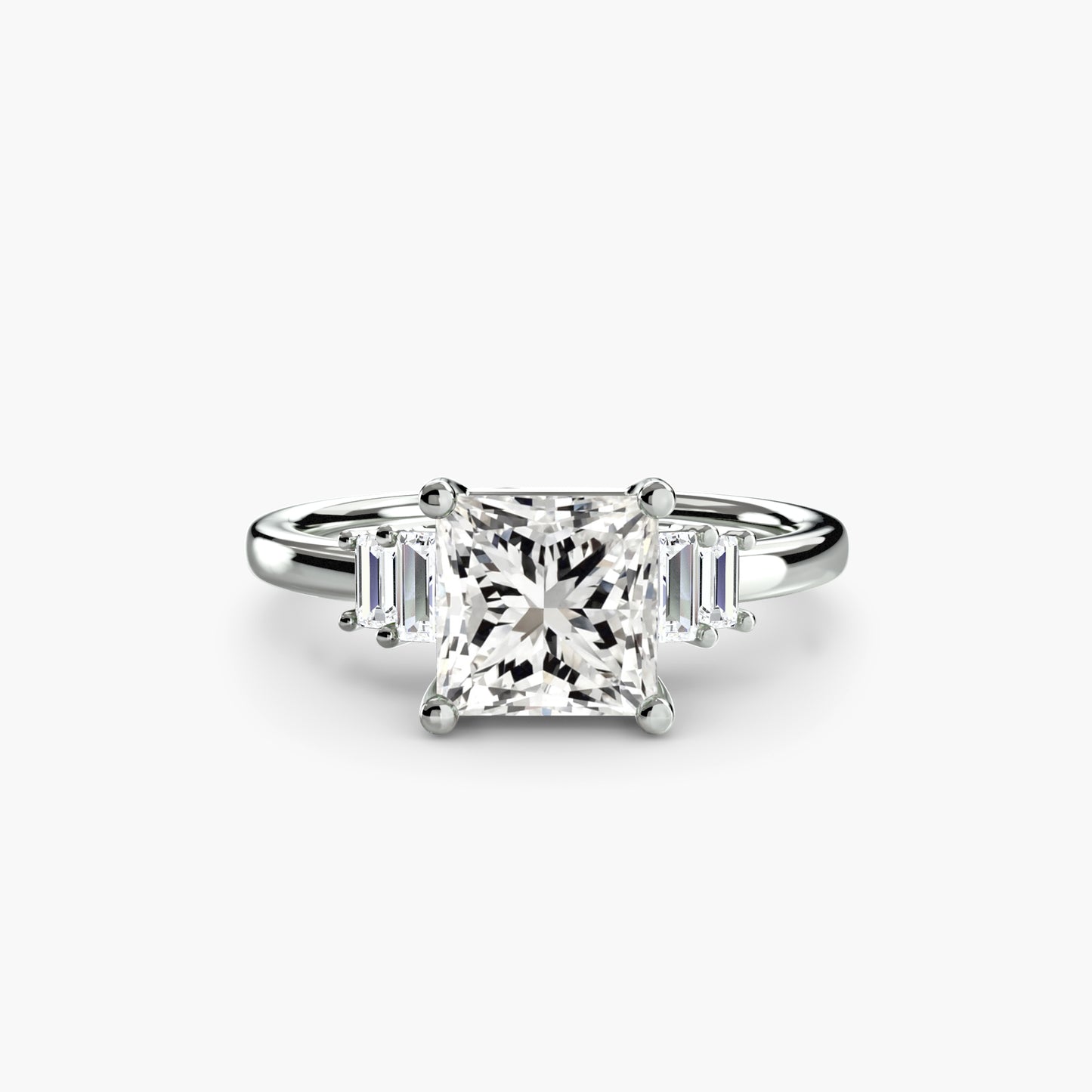 Blaire Baguette Accented Solitaire Ring