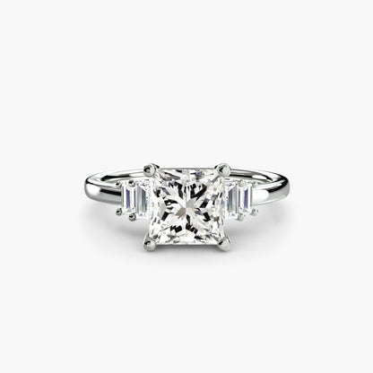 Blaire Baguette Accented Solitaire Ring