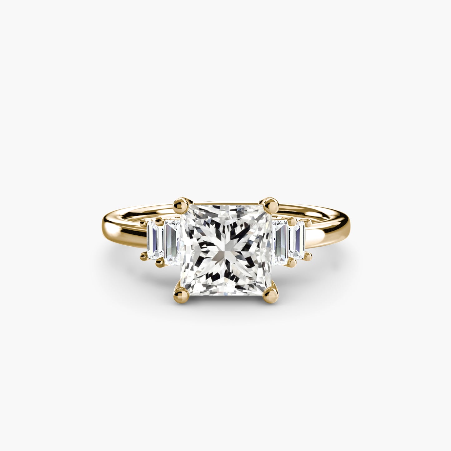 Blaire Baguette Accented Solitaire Ring